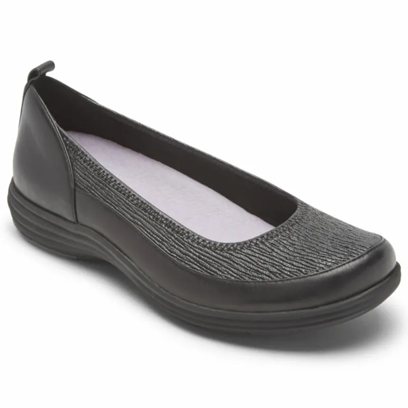 Aravon QUINN BALLET FLAT BLACK sold by Rockport