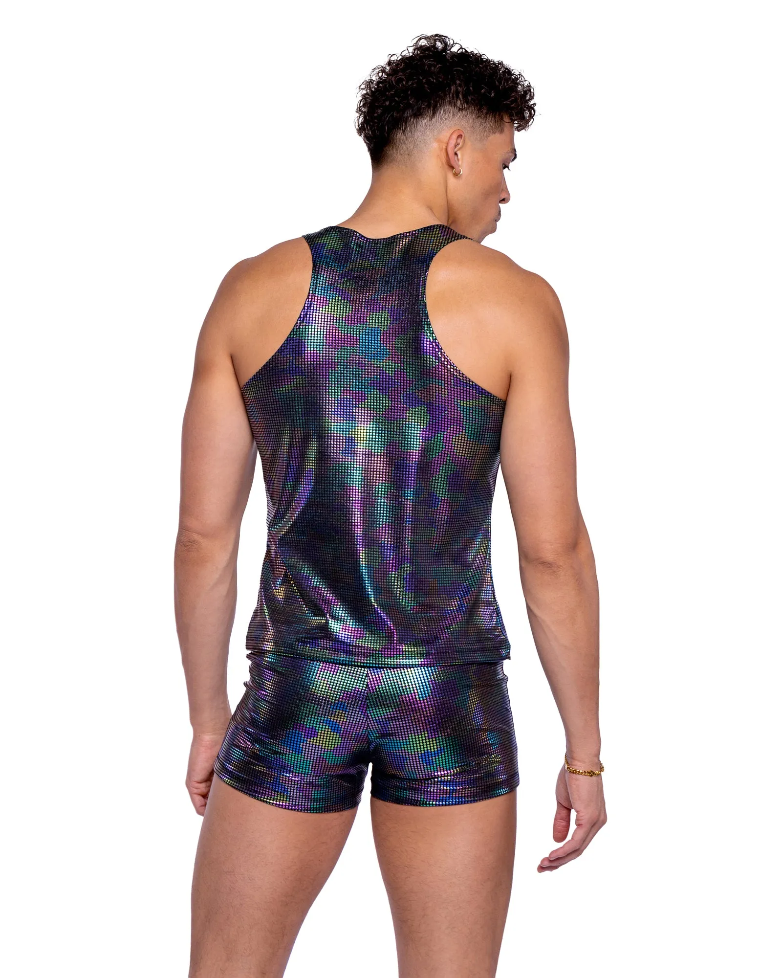 6529 - Rainbow Shimmer Camouflage Tank Top sold by Roma product image thumbnail 2