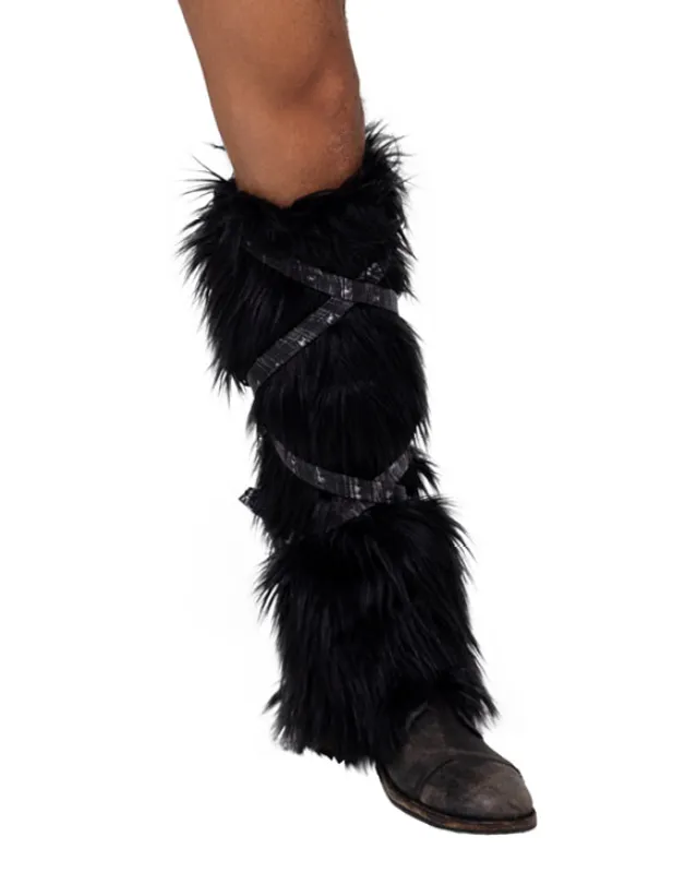 6170 - Pair of Black Faux Fur Leg Warmers sold by Roma