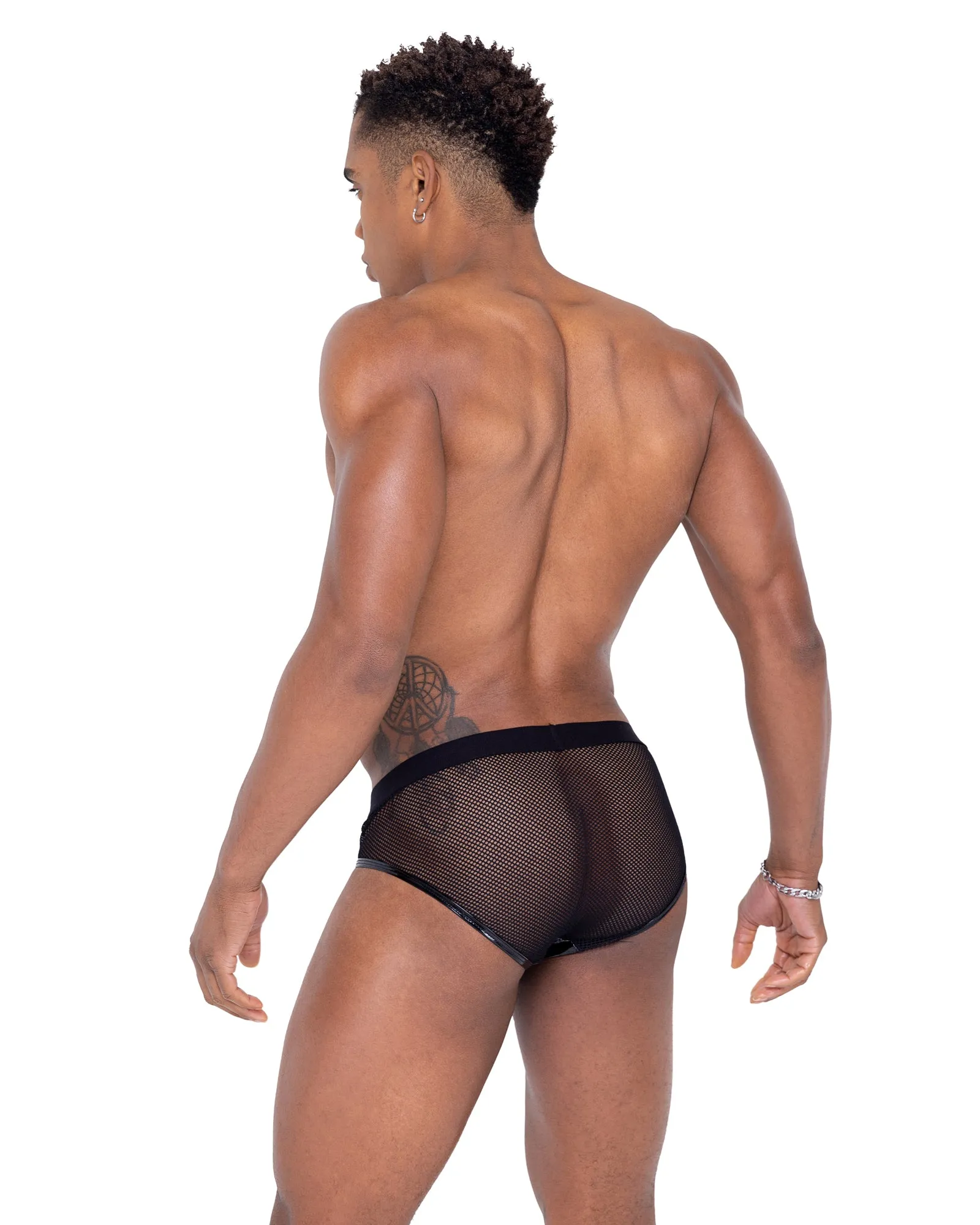 6336 - Mens Pride Fishnet & Vinyl Briefs sold by Roma product image thumbnail 4