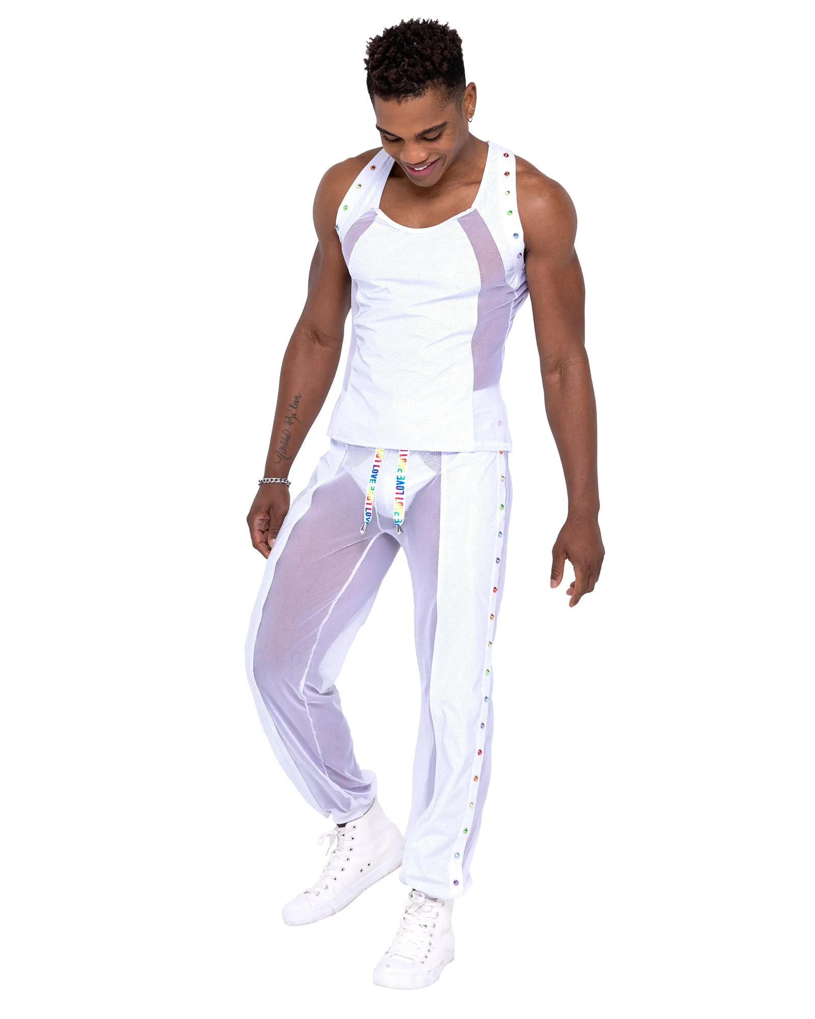 6335 - Mens Pride Vinyl Mesh & Mesh Joggers sold by Roma product image thumbnail 5