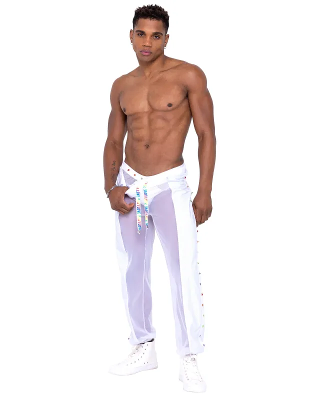 6335 - Mens Pride Vinyl Mesh & Mesh Joggers sold by Roma