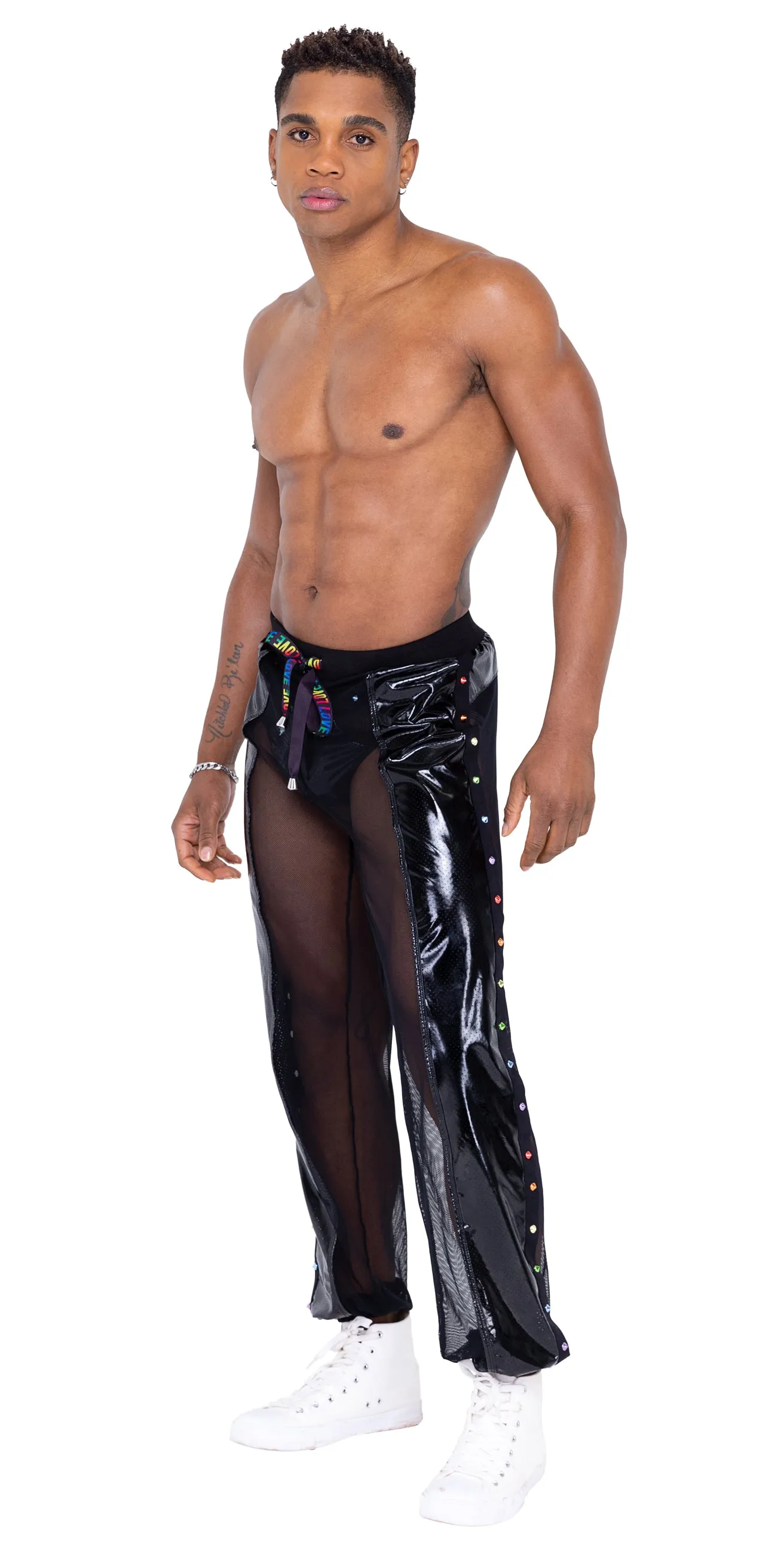 6335 - Mens Pride Vinyl Mesh & Mesh Joggers sold by Roma product image thumbnail 3