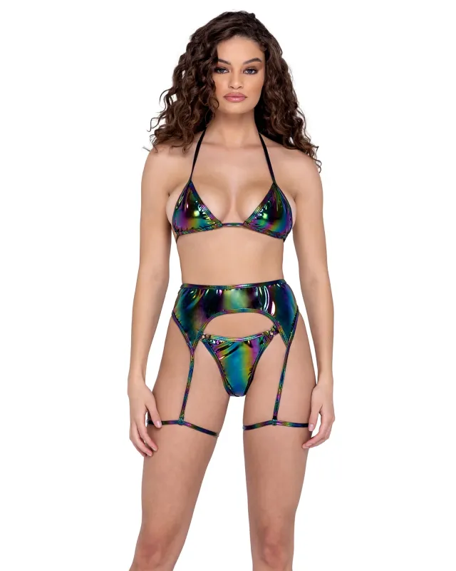 6278 - Vinyl Garter Belt with Attached Leg Strap sold by Roma