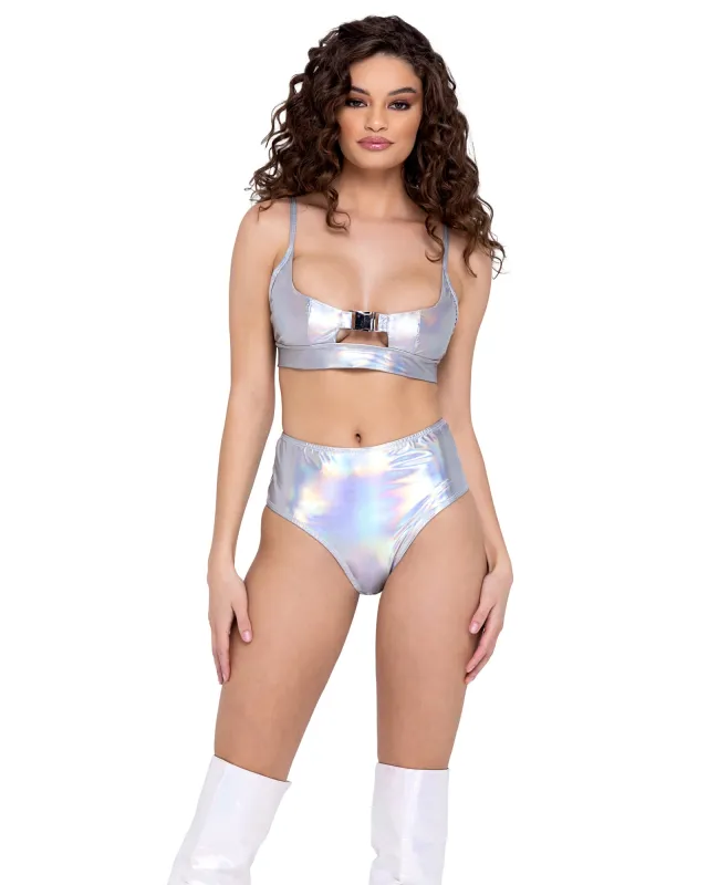 6256 - Hologram High-Waisted Shorts sold by Roma