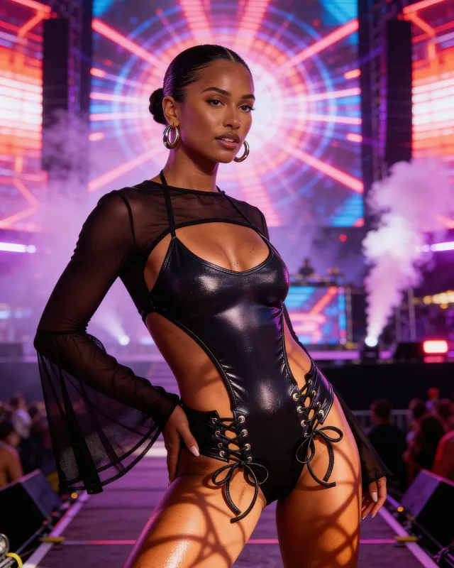 JR285 - Lace-up Bodysuit made by Roma