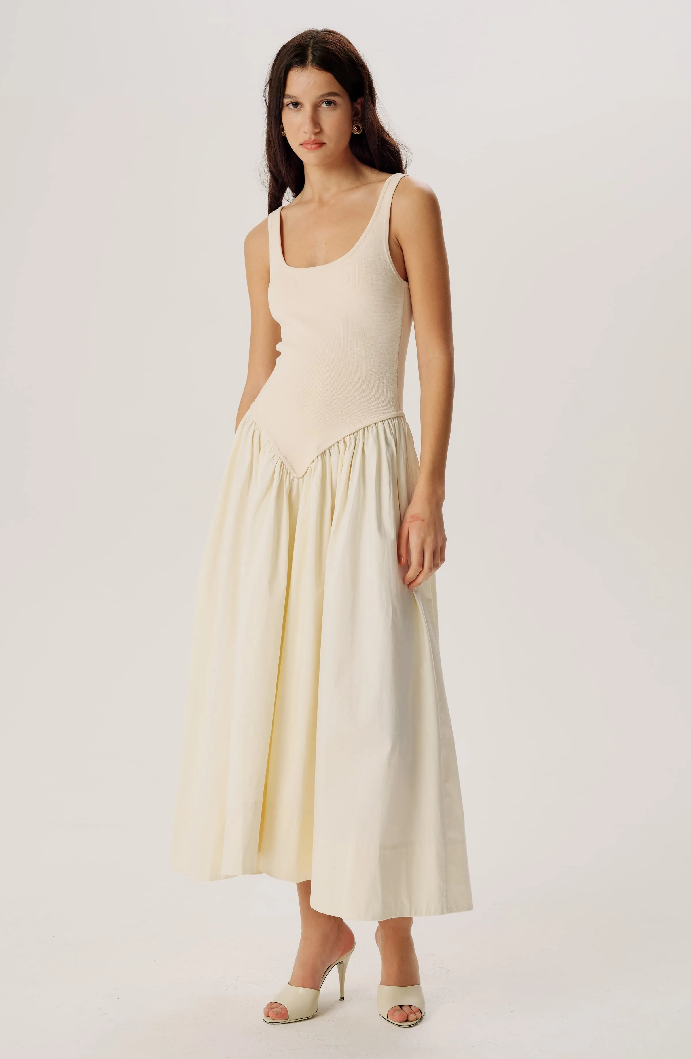 Verda Knit Combo Dress - Ecru sold by Ronny Kobo Collection product image thumbnail 2