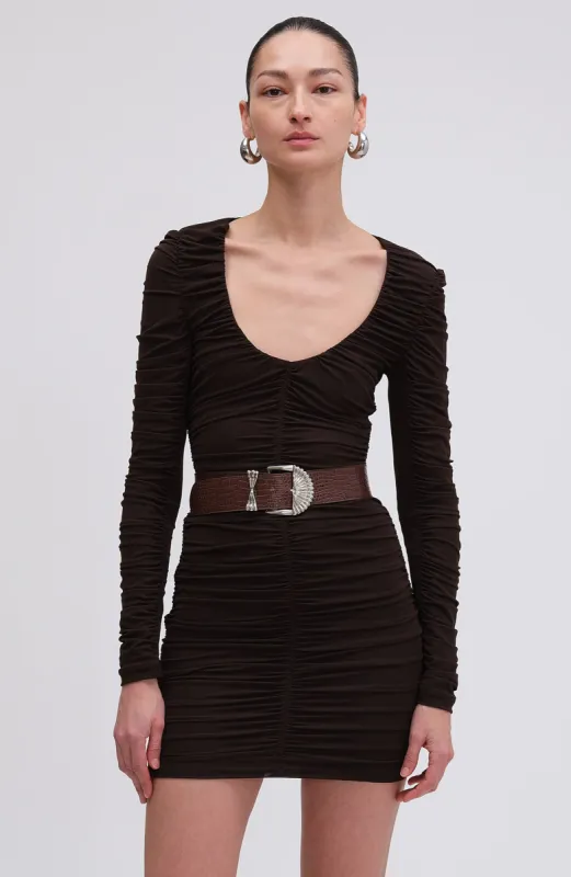 Julisa Dress - Chocolate Brown sold by Ronny Kobo Collection