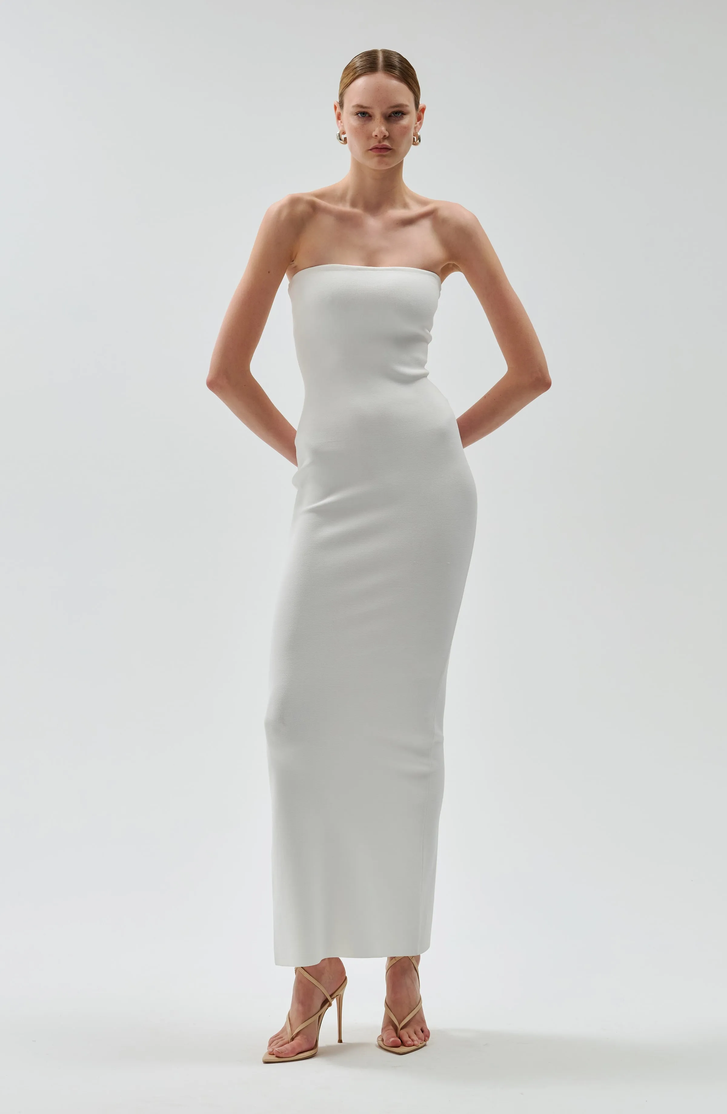 Lehua Knit Dress - Optic White sold by Ronny Kobo Collection