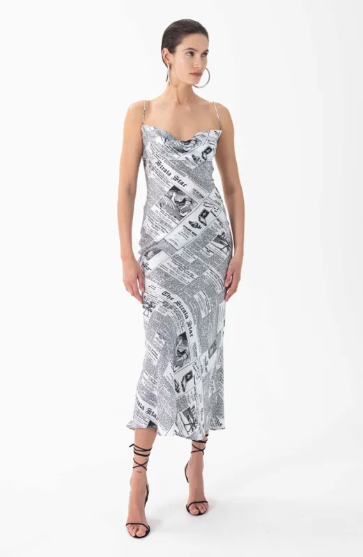 Capri Dress - Newspaper Print Multi sold by Ronny Kobo Collection