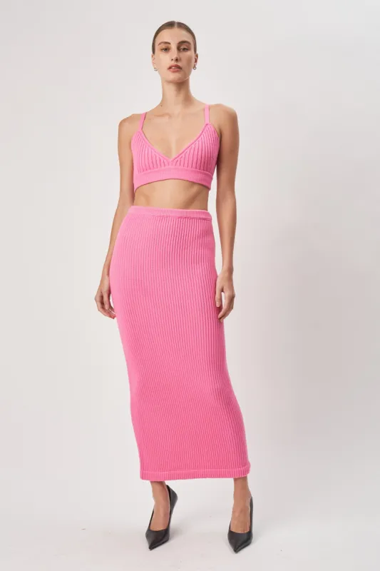 Landon Knit Skirt - Hot Pink sold by Ronny Kobo Collection