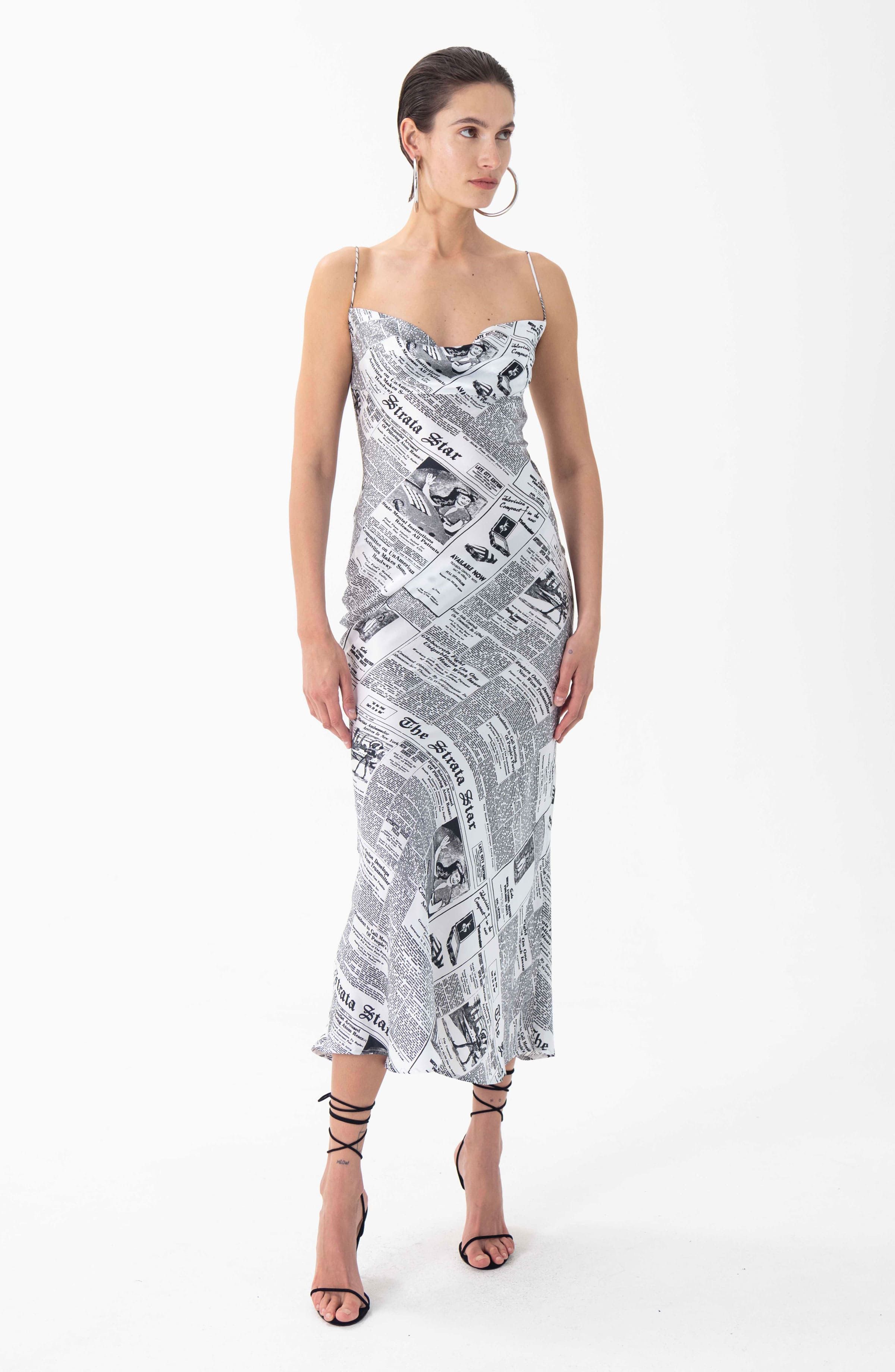 ronny kobo capri silk newspaper dress Ronny Kobo Collection | Dresses | Ronny Kobo Capri Silk Newspaper Dress
