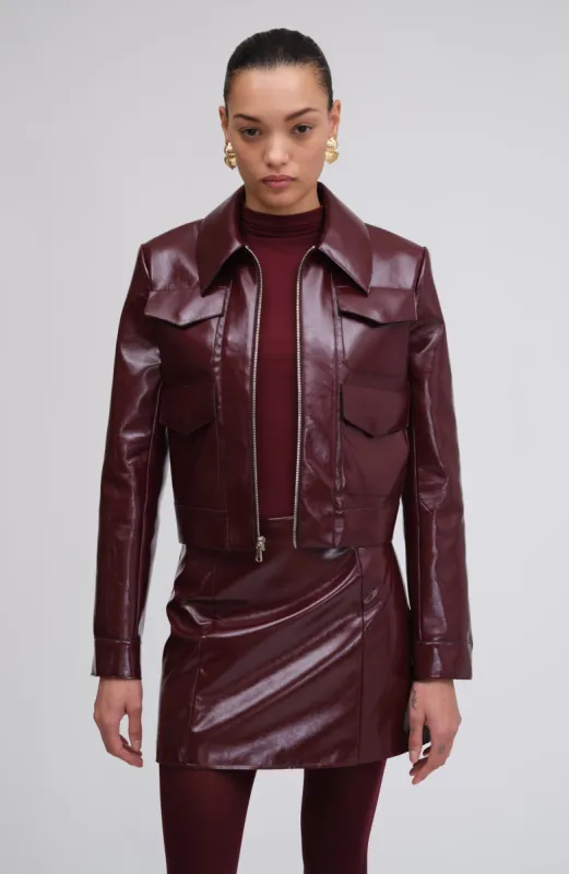 Knox Skirt - Oxblood sold by Ronny Kobo Collection