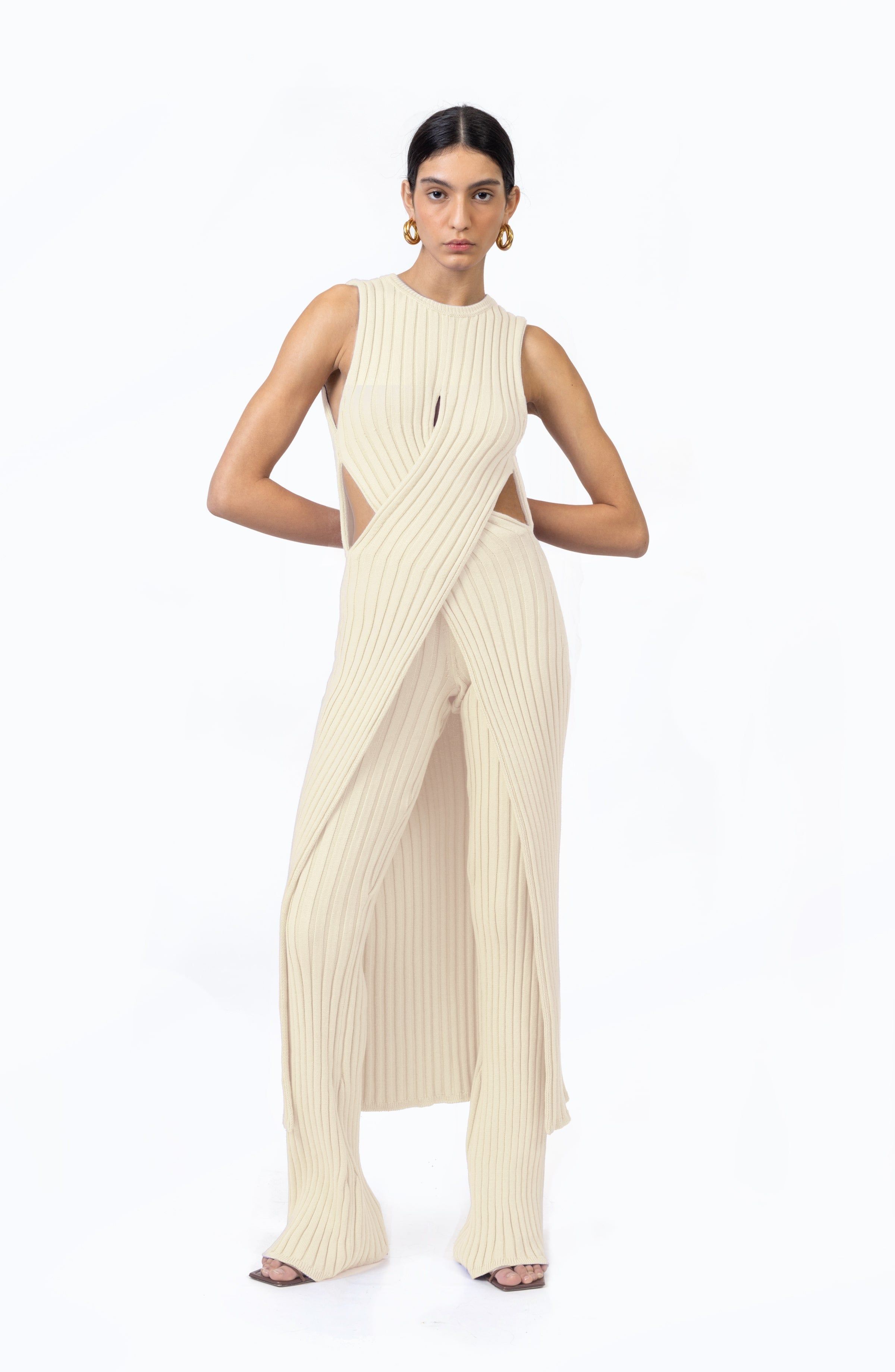 Obelia Knit Pant- Sweet Corn sold by Ronny Kobo Collection