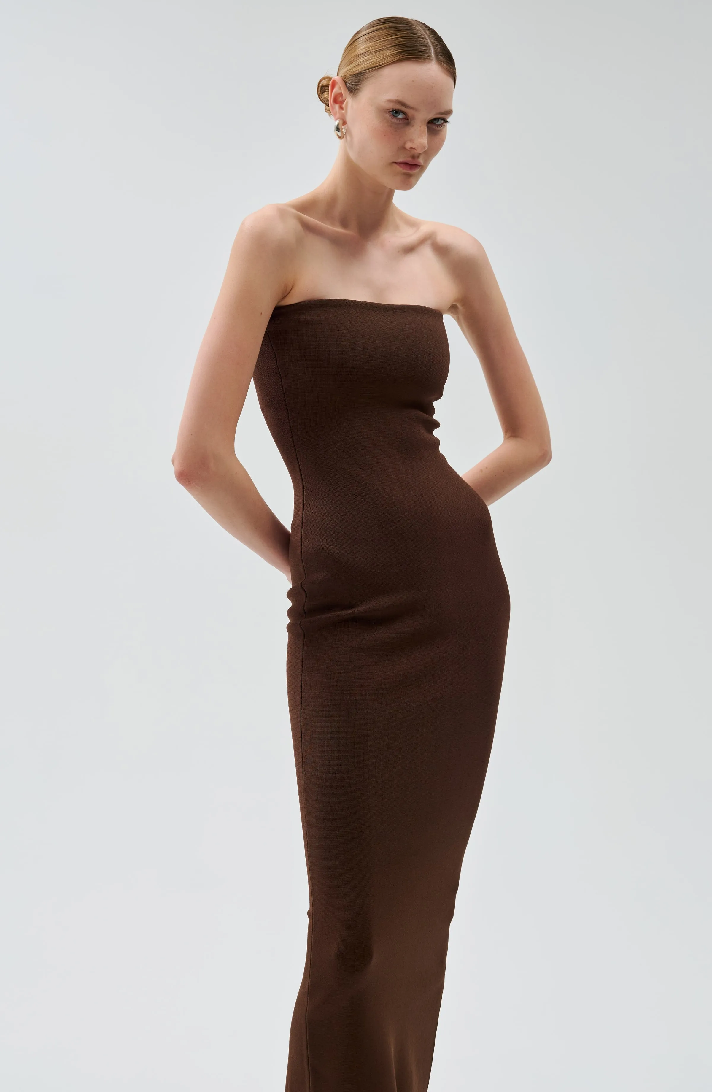 Lehua Knit Dress - Dark Chocolate sold by Ronny Kobo Collection product image thumbnail 2