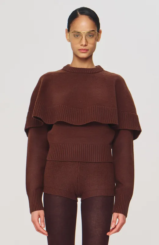Evian Knit Top - Brown sold by Ronny Kobo Collection