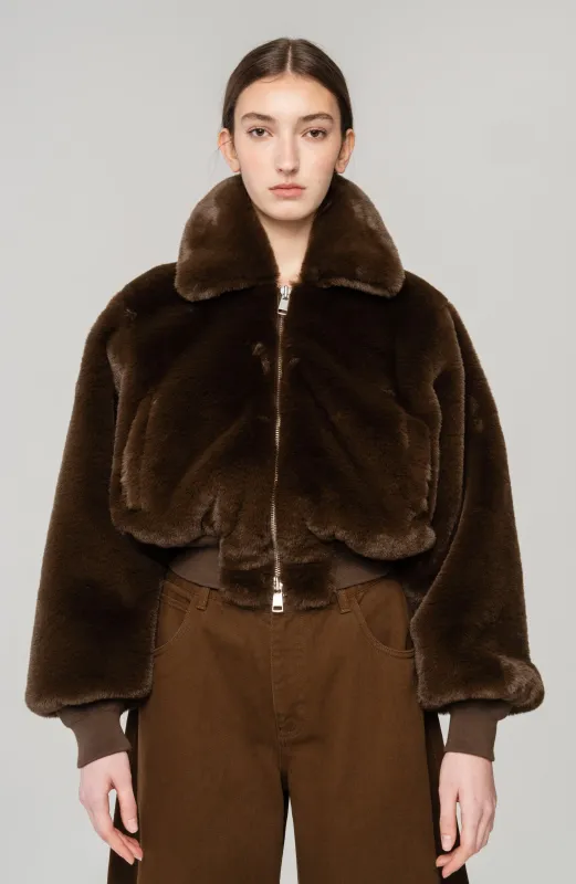 Clemence Faux Fur Jacket sold by Ronny Kobo Collection