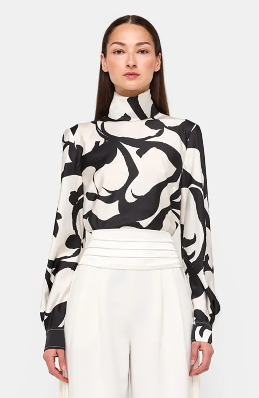 Enid Blouse - Black/Ivory sold by Ronny Kobo Collection