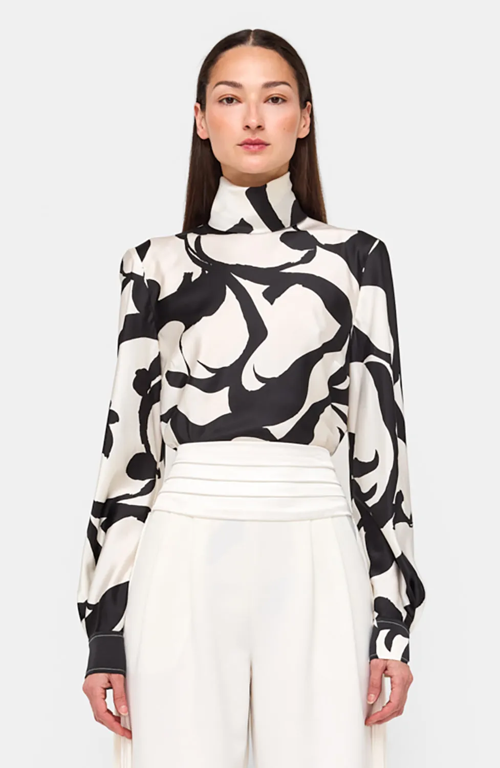 Enid Blouse - Black/Ivory sold by Ronny Kobo Collection