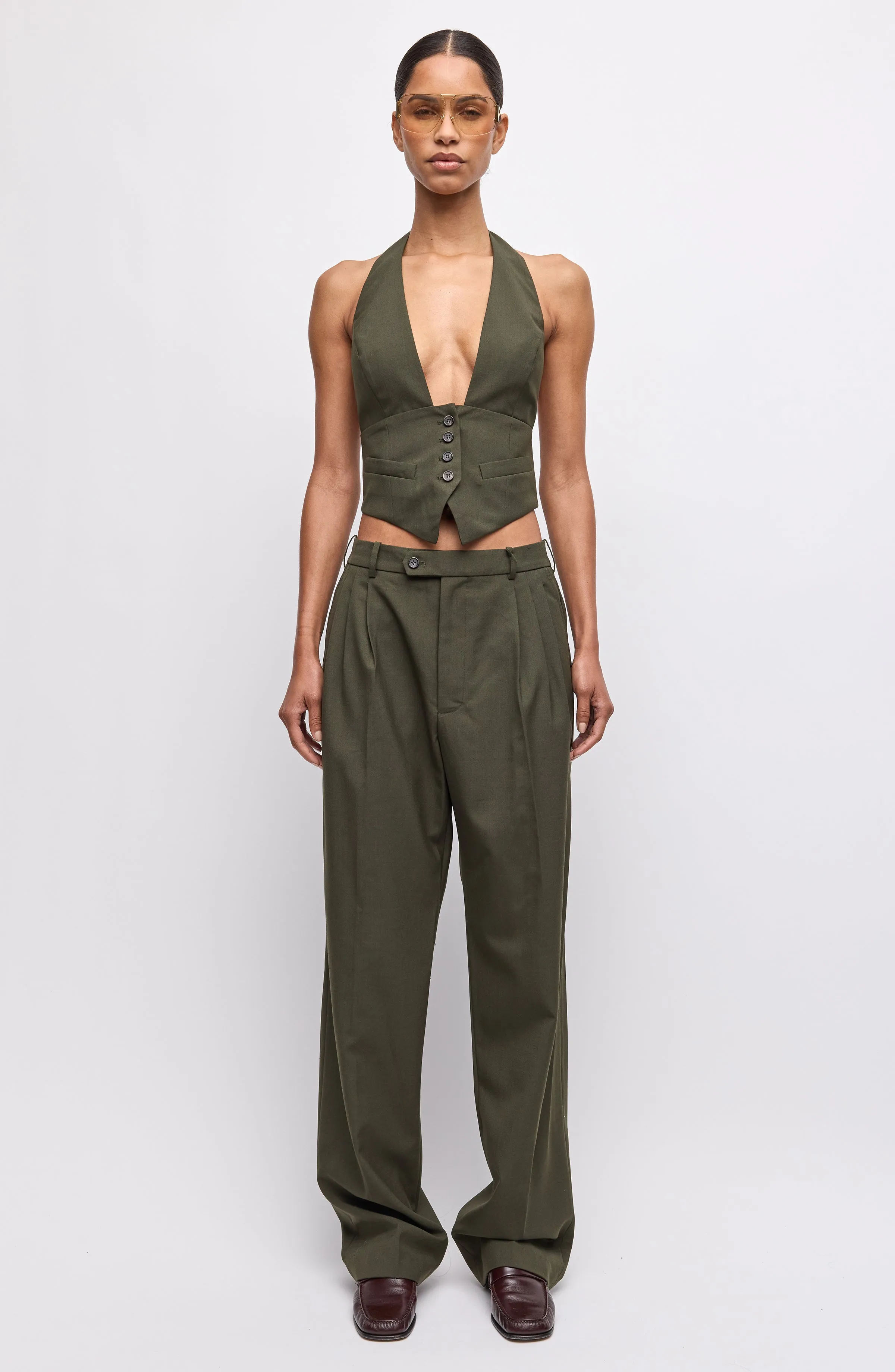 Soprano Pants - Olive Green sold by Ronny Kobo Collection