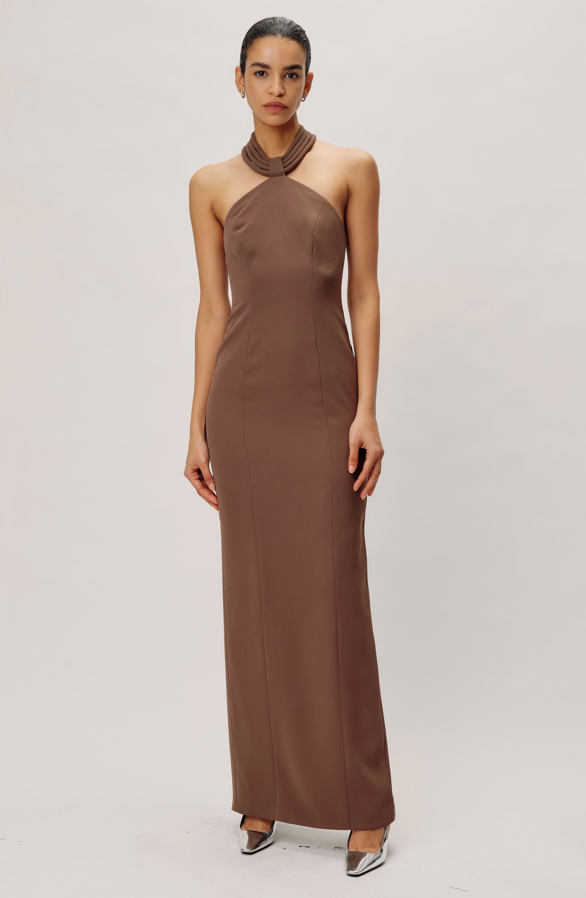 Lenox Dress - Toffee sold by Ronny Kobo Collection