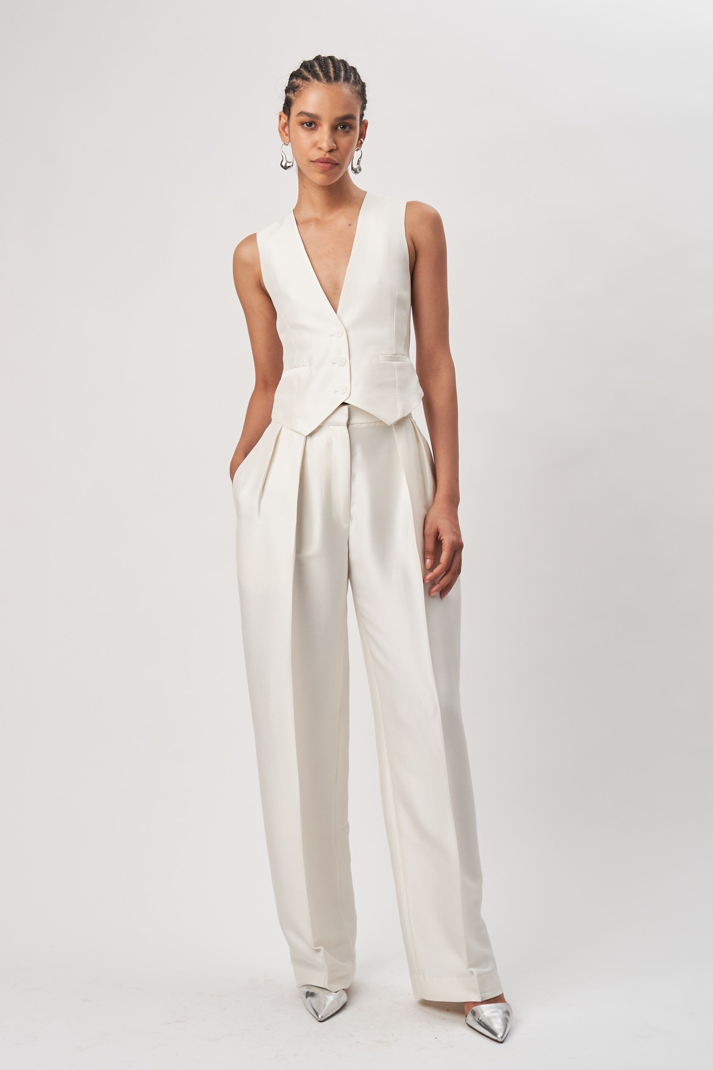 Carrine Pant - Ivory sold by Ronny Kobo Collection