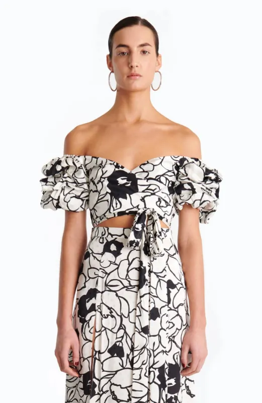 Zano Top - Floral Noir Print sold by Ronny Kobo Collection