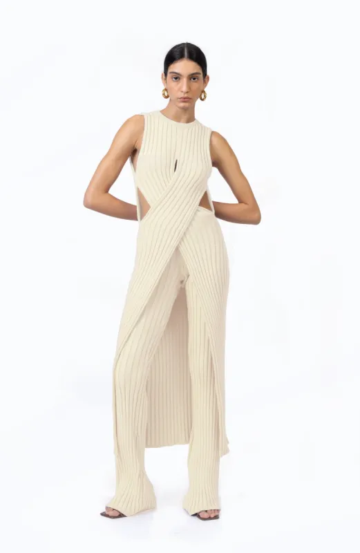 Obelia Knit Pant- Sweet Corn sold by Ronny Kobo Collection