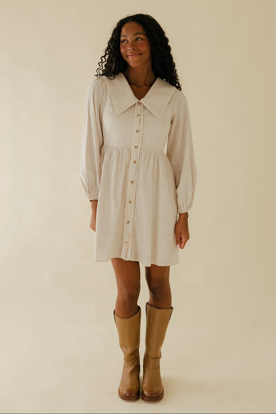 Stone Path Collared Dress sold by Roolee
