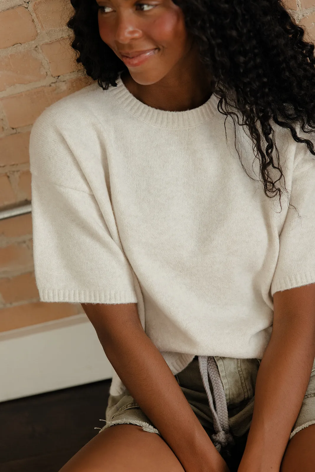 Quiet Morning Short Sleeve Sweater sold by Roolee