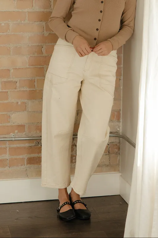 Workday Ready Barrel Jeans made by Rae Mode