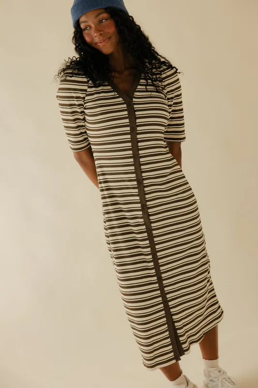 Walking Distance Stripe Dress made by Polagram