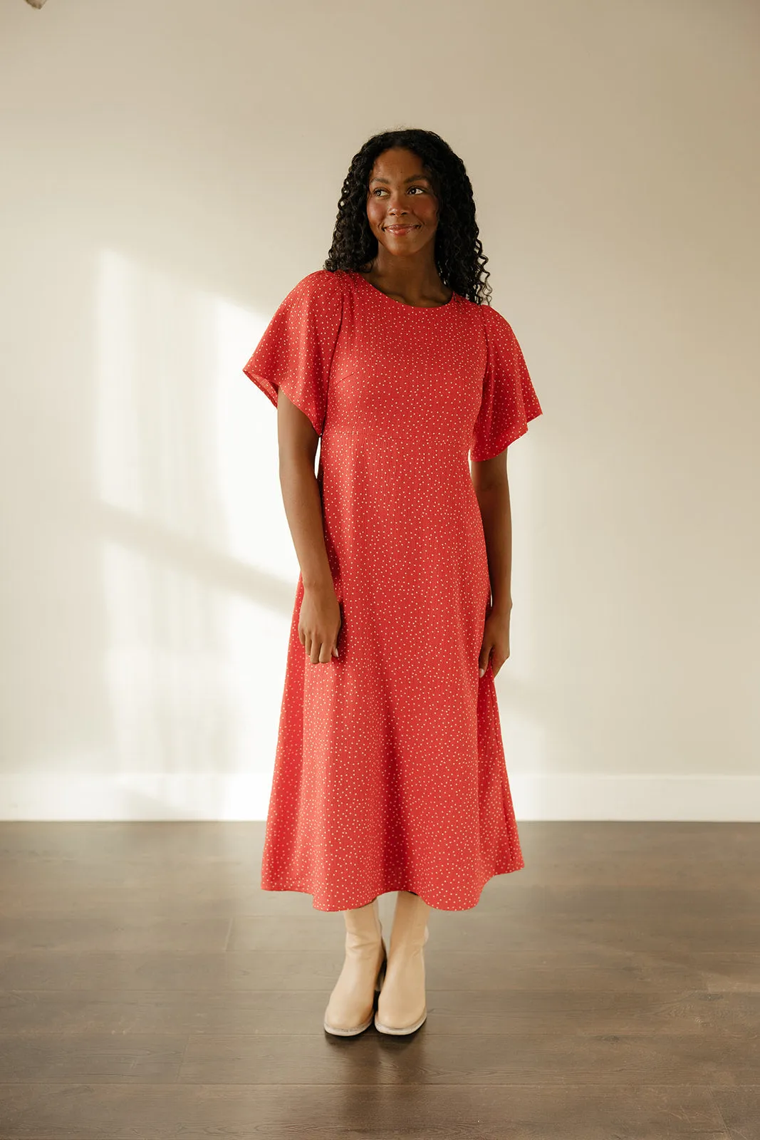Crimson Hour Midi Dress sold by Roolee product image thumbnail 4