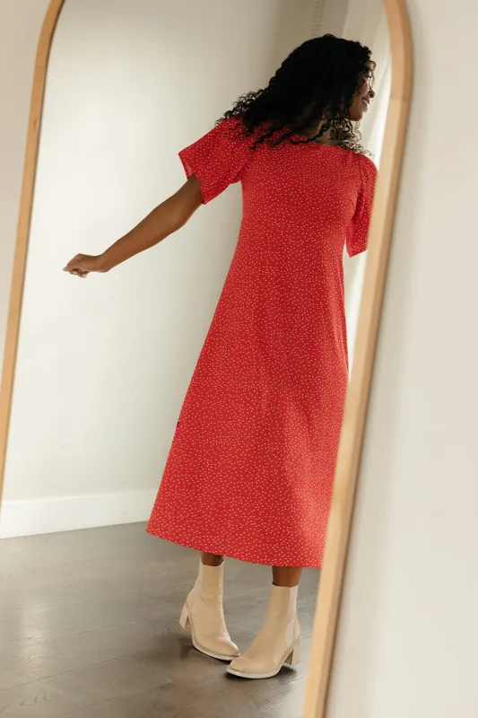 Crimson Hour Midi Dress sold by Roolee