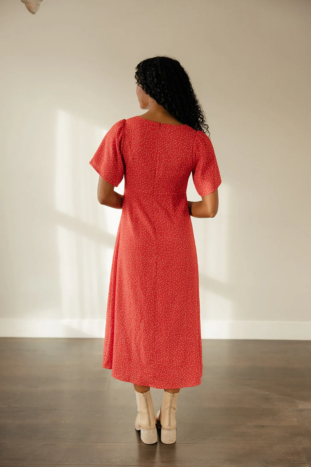 Crimson Hour Midi Dress sold by Roolee product image thumbnail 5