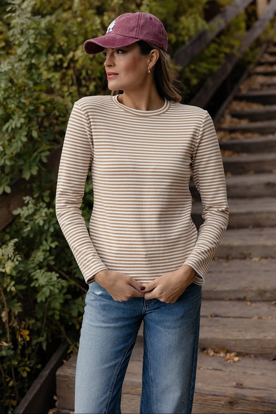 The Fallon Striped Long Sleeve sold by Roolee