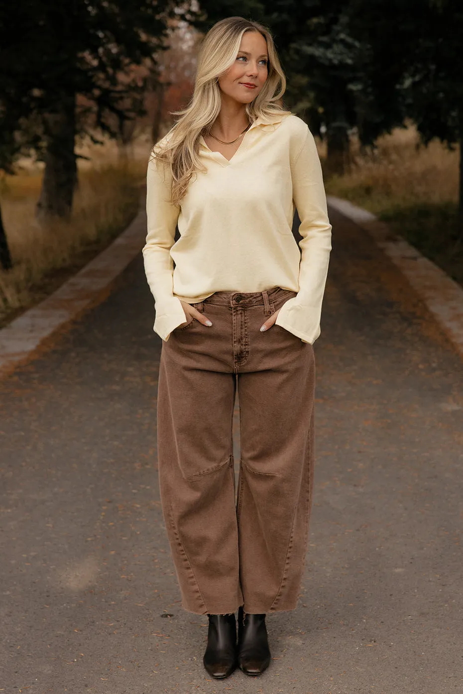 Mellow Yellow Collared Sweater sold by Roolee