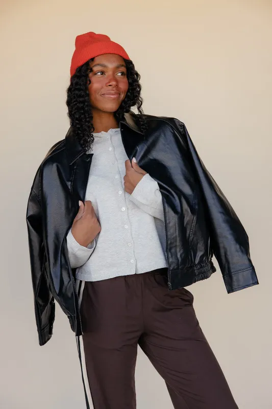 Onyx Leather Jacket made by Very J