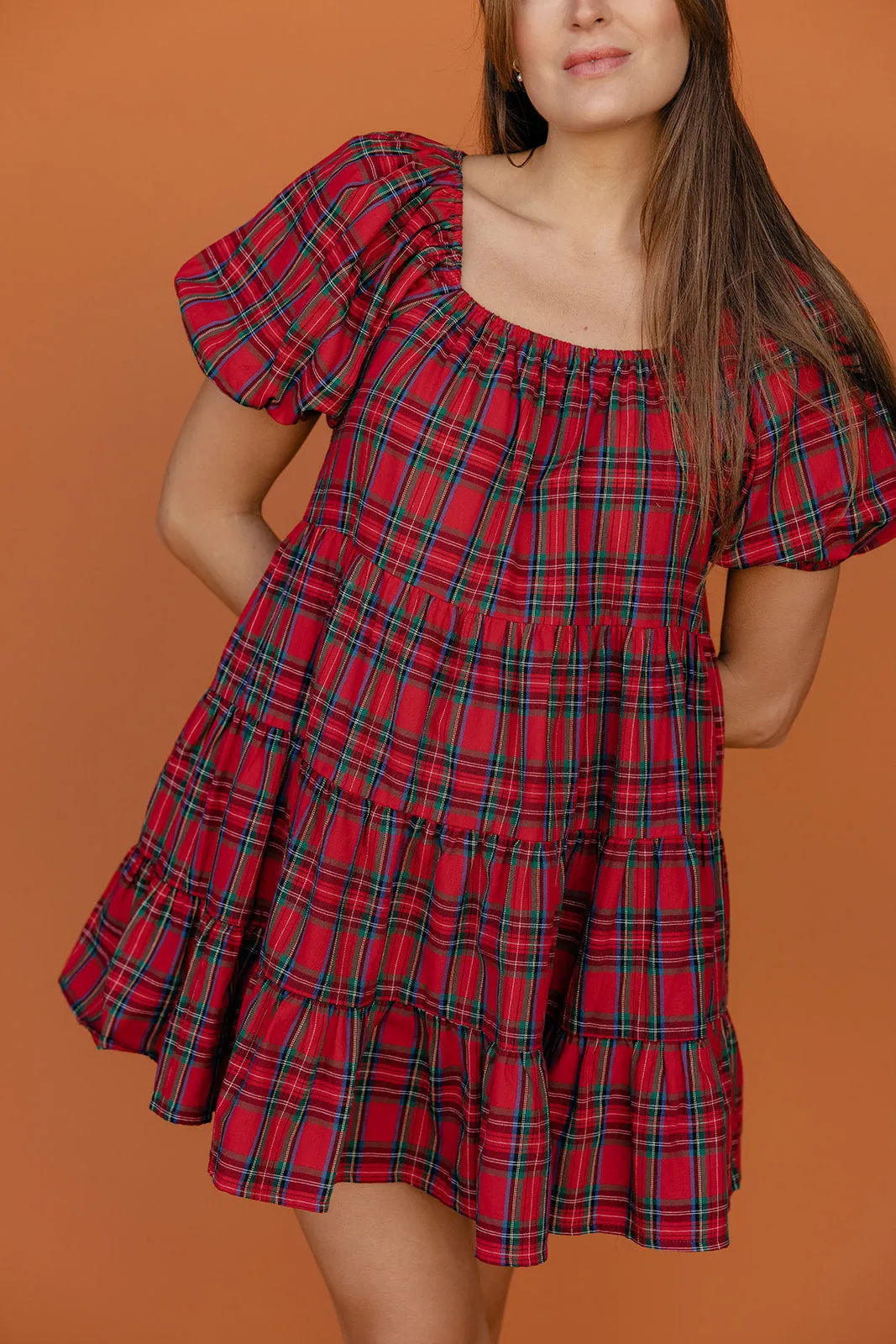 Sugarplum Plaid Mini Dress sold by Roolee product image thumbnail 2