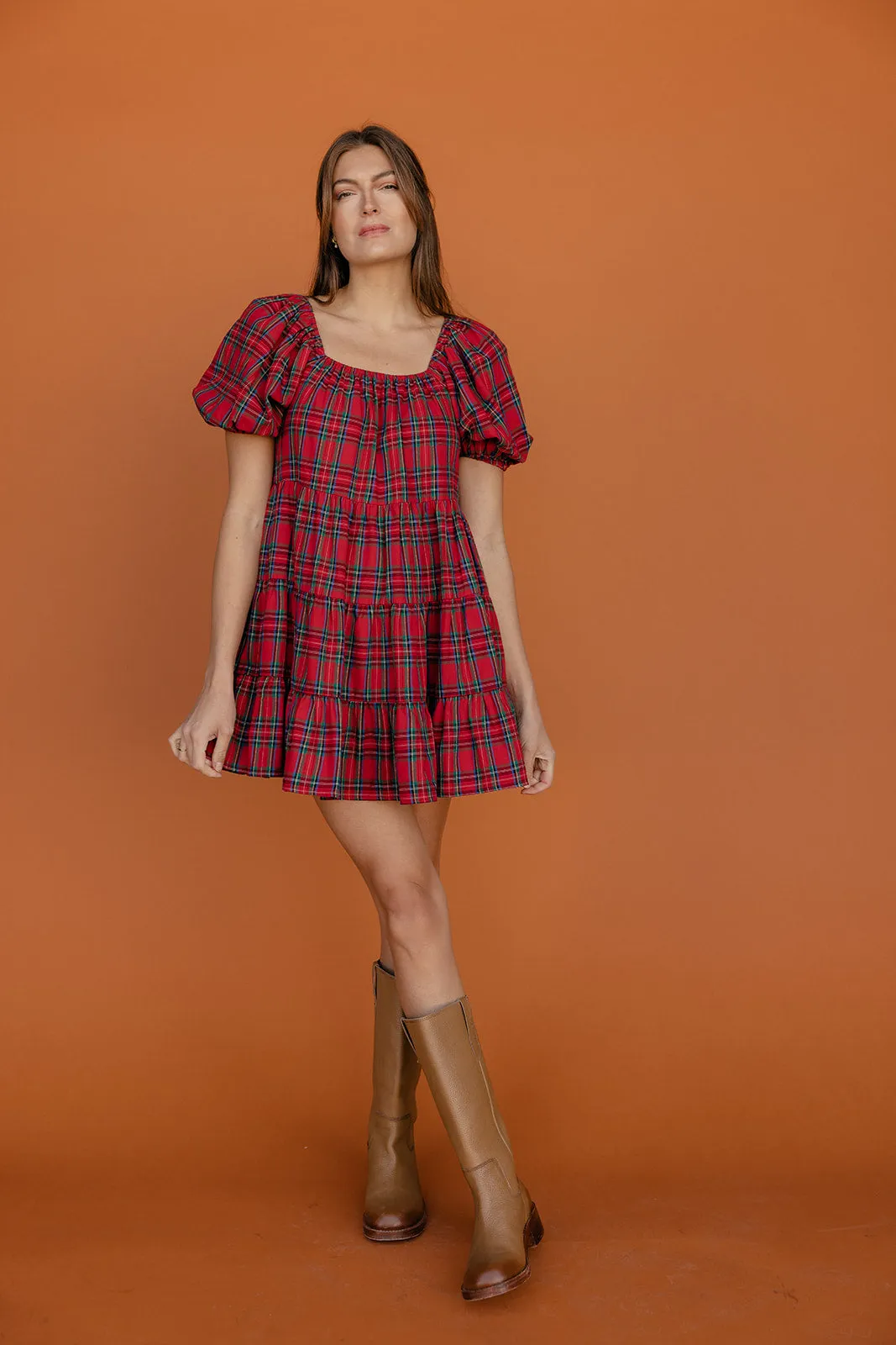 Sugarplum Plaid Mini Dress sold by Roolee product image thumbnail 3