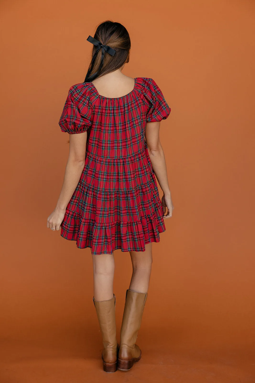 Sugarplum Plaid Mini Dress sold by Roolee product image thumbnail 4