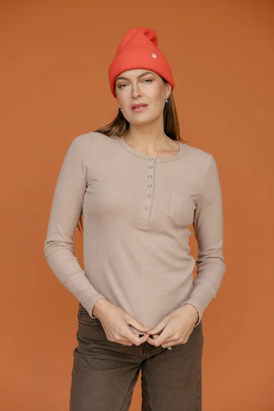 Cinder Henley Pocket Tee sold by Roolee