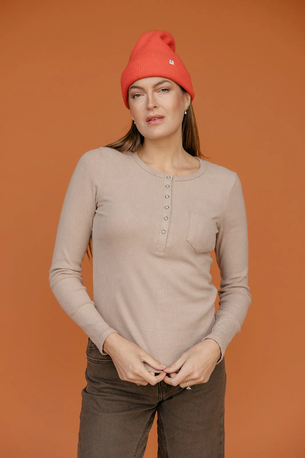 Cinder Henley Pocket Tee sold by Roolee