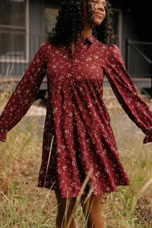 Wildberry Bloom Ruffle Sleeve Dress made by Polagram