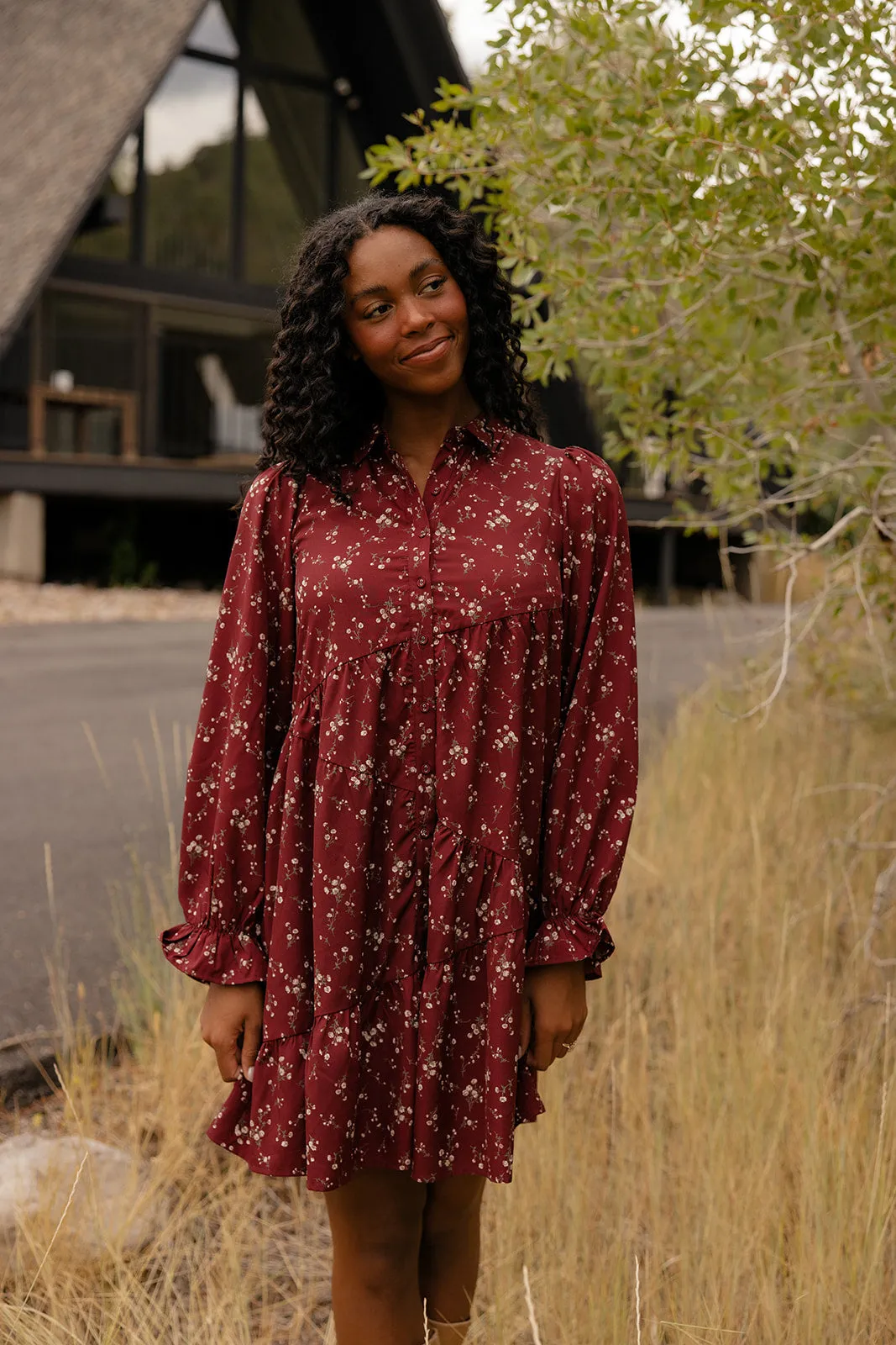 Wildberry Bloom Ruffle Sleeve Dress sold by Roolee product image thumbnail 3