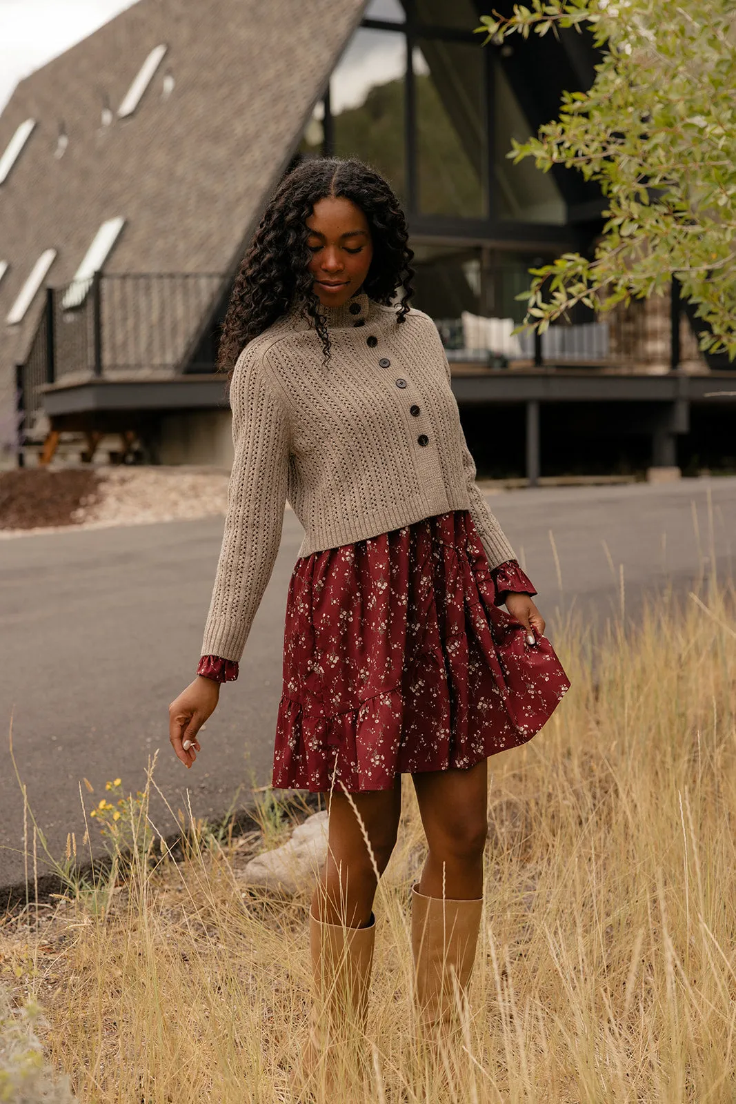 Wildberry Bloom Ruffle Sleeve Dress sold by Roolee product image thumbnail 5