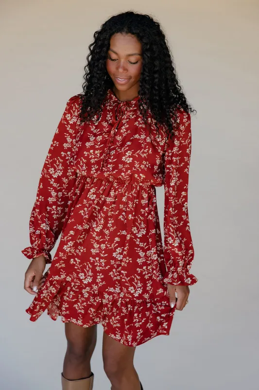 Scarlet Blossom Tiered Dress made by Polagram