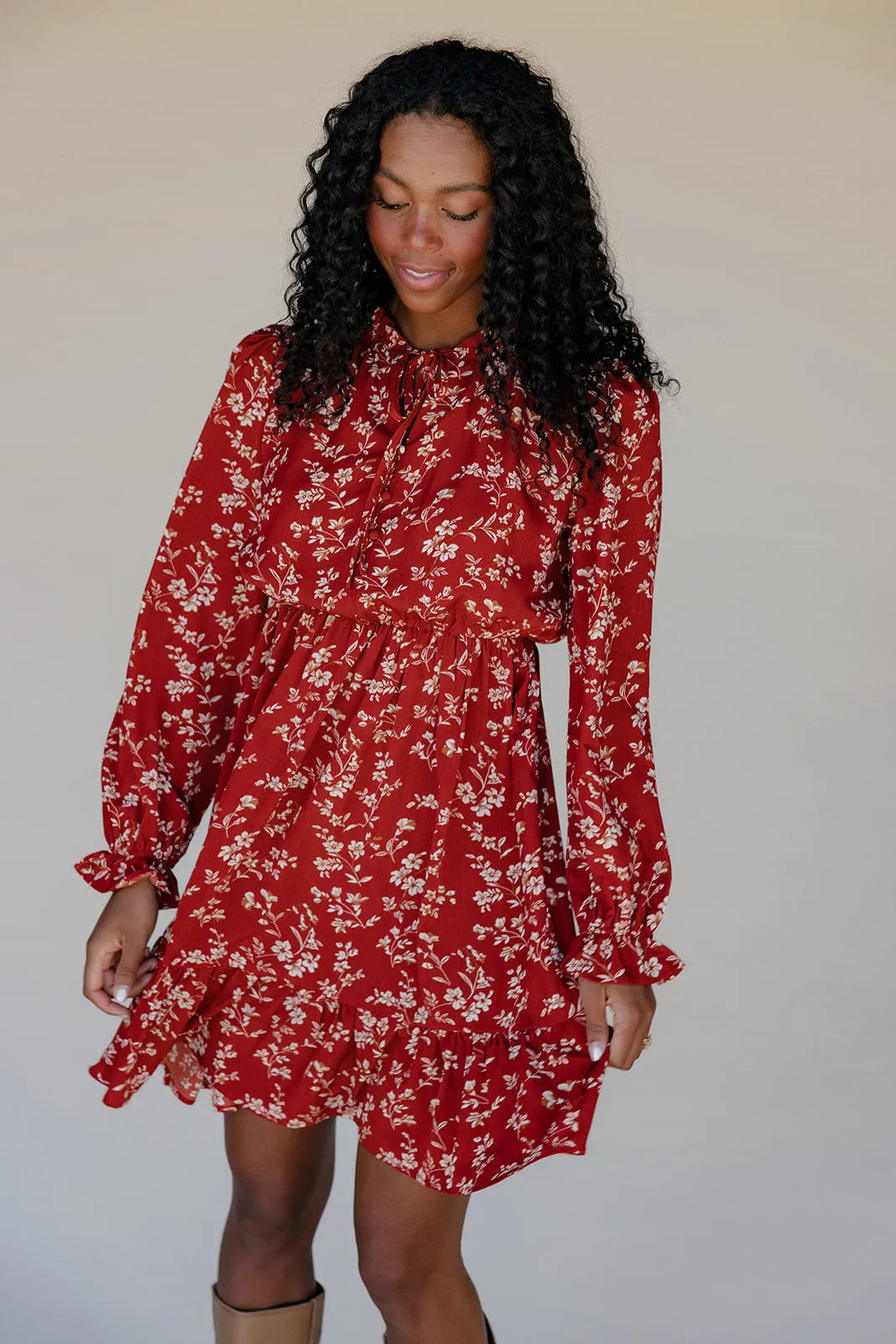 Scarlet Blossom Tiered Dress sold by Roolee