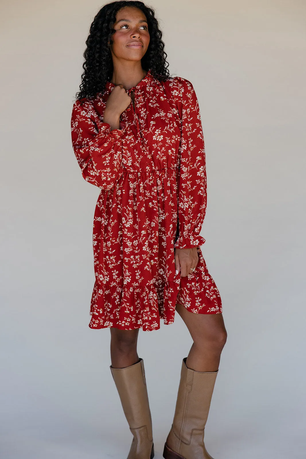 Scarlet Blossom Tiered Dress sold by Roolee product image thumbnail 4
