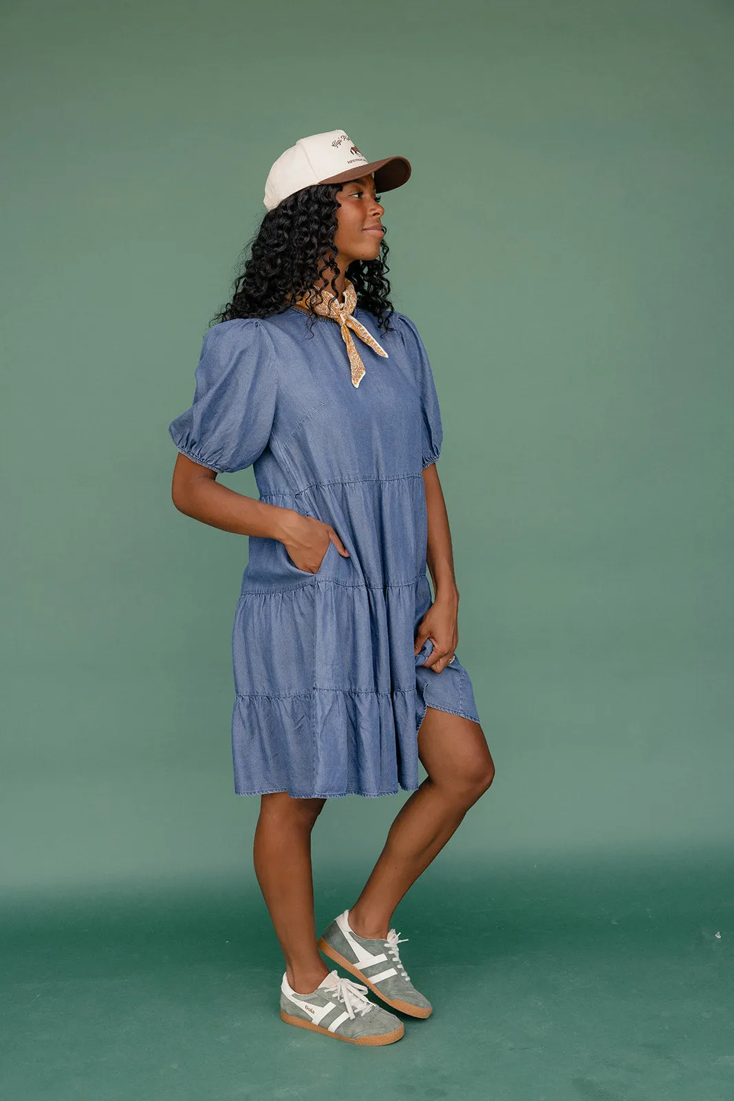 Report Card Denim Dress sold by Roolee product image thumbnail 3